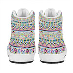 Colorful Aztec Geometric Pattern Print High Top Leather Sneakers