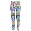 Colorful Aztec Geometric Pattern Print High-Waisted Pocket Leggings