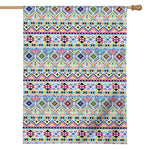 Colorful Aztec Geometric Pattern Print House Flag