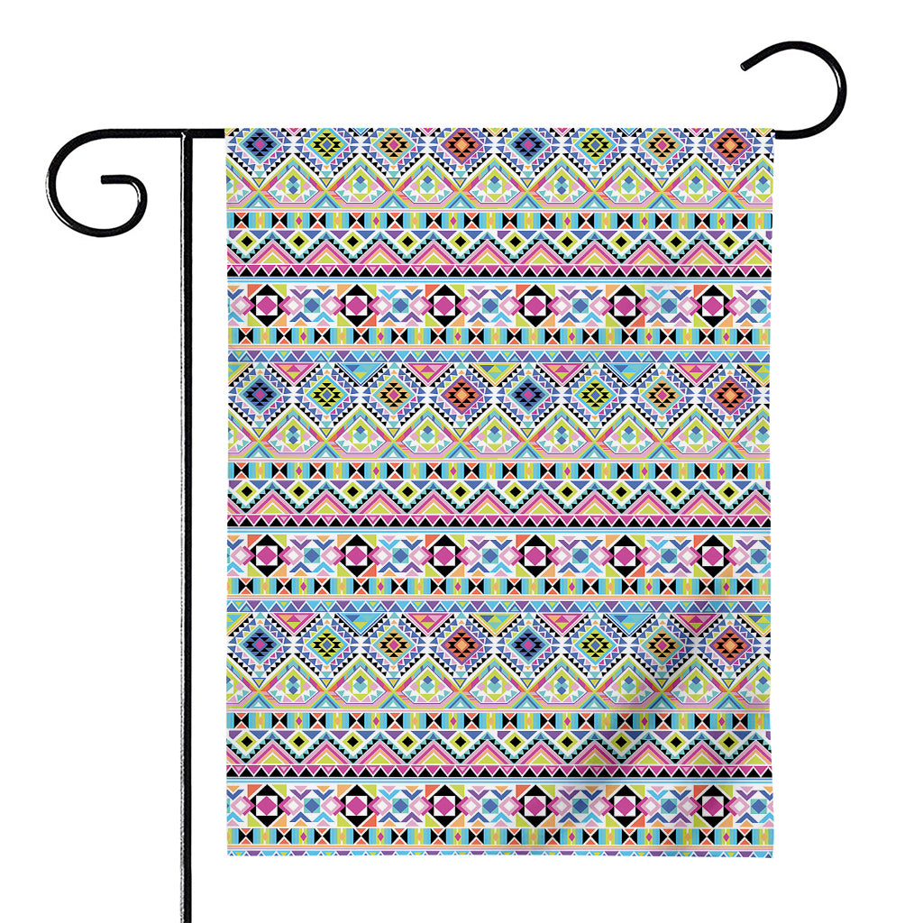 Colorful Aztec Geometric Pattern Print House Flag