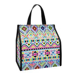 Colorful Aztec Geometric Pattern Print Insulated Lunch Tote