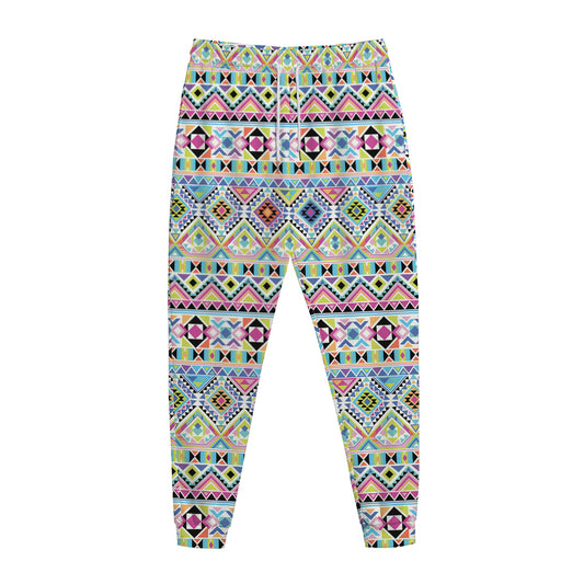 Colorful Aztec Geometric Pattern Print Jogger Pants