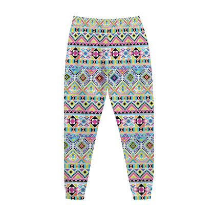 Colorful Aztec Geometric Pattern Print Jogger Pants