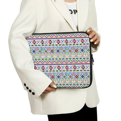 Colorful Aztec Geometric Pattern Print Laptop Sleeve