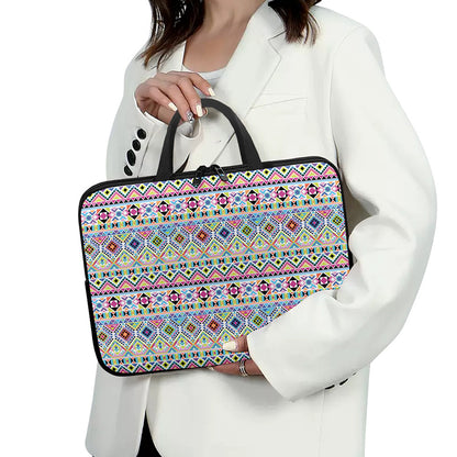 Colorful Aztec Geometric Pattern Print Laptop Sleeve With Handle