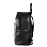 Colorful Aztec Geometric Pattern Print Leather Backpack