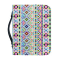 Colorful Aztec Geometric Pattern Print Leather Bible Cover