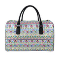 Colorful Aztec Geometric Pattern Print Leather Duffel Bag