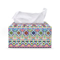 Colorful Aztec Geometric Pattern Print Leather Tissue Box Cover