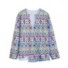 Colorful Aztec Geometric Pattern Print Long Sleeve Short Coat