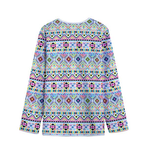 Colorful Aztec Geometric Pattern Print Long Sleeve Short Coat