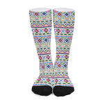 Colorful Aztec Geometric Pattern Print Long Socks