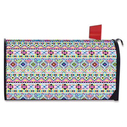 Colorful Aztec Geometric Pattern Print Mailbox Cover