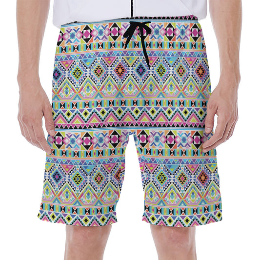 Colorful Aztec Geometric Pattern Print Men's Beach Shorts