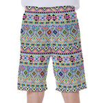Colorful Aztec Geometric Pattern Print Men's Beach Shorts