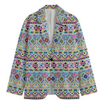 Colorful Aztec Geometric Pattern Print Men's Blazer