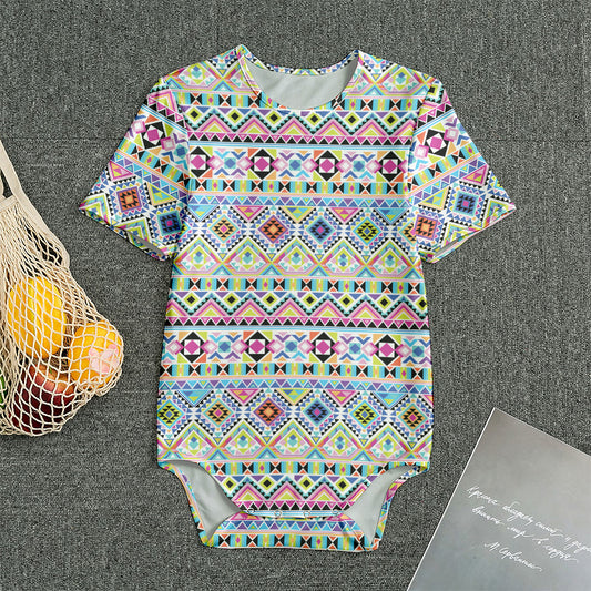 Colorful Aztec Geometric Pattern Print Men's Bodysuit