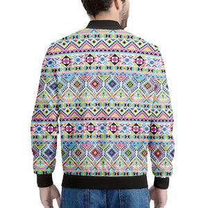 Colorful Aztec Geometric Pattern Print Men's Bomber Jacket