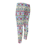 Colorful Aztec Geometric Pattern Print Men's Compression Pants