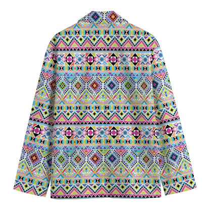 Colorful Aztec Geometric Pattern Print Men's Cotton Blazer