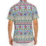 Colorful Aztec Geometric Pattern Print Men's Deep V-Neck Shirt