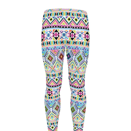 Colorful Aztec Geometric Pattern Print Men's leggings