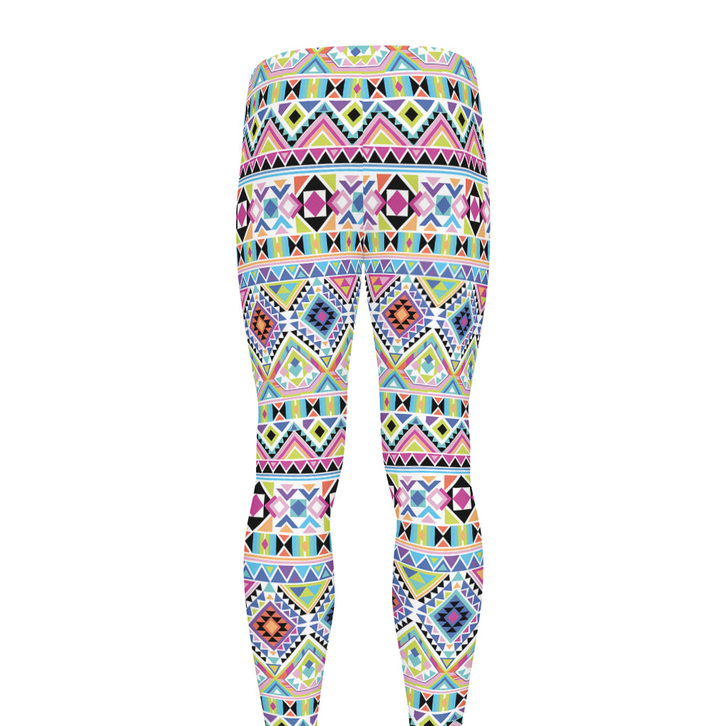 Colorful Aztec Geometric Pattern Print Men's leggings