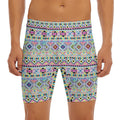 Colorful Aztec Geometric Pattern Print Men's Long Boxer Briefs