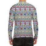 Colorful Aztec Geometric Pattern Print Men's Long Sleeve Rash Guard