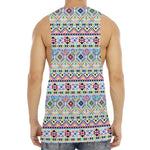 Colorful Aztec Geometric Pattern Print Men's Muscle Tank Top