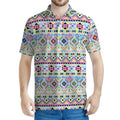 Colorful Aztec Geometric Pattern Print Men's Polo Shirt