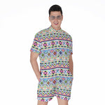 Colorful Aztec Geometric Pattern Print Men's Rompers