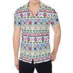 Colorful Aztec Geometric Pattern Print Men's Shirt
