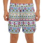 Colorful Aztec Geometric Pattern Print Men's Split Running Shorts