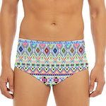 Colorful Aztec Geometric Pattern Print Men's Triangle Swim Briefs