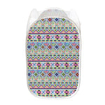 Colorful Aztec Geometric Pattern Print Mesh Laundry Hamper