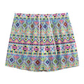 Colorful Aztec Geometric Pattern Print Mesh Shorts