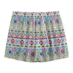 Colorful Aztec Geometric Pattern Print Mesh Shorts