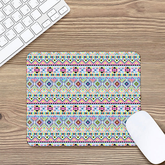 Colorful Aztec Geometric Pattern Print Mouse Pad