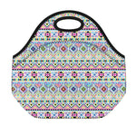 Colorful Aztec Geometric Pattern Print Neoprene Lunch Bag