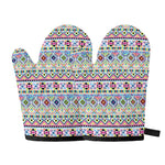 Colorful Aztec Geometric Pattern Print Oven Mitts