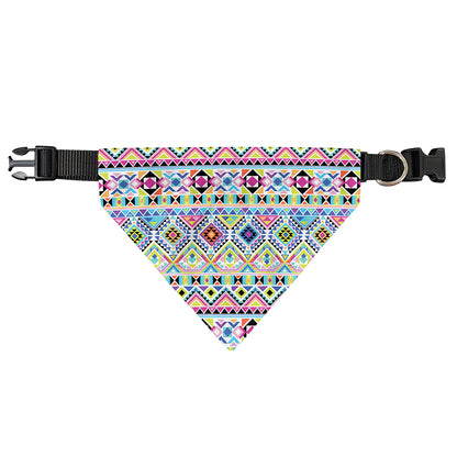 Colorful Aztec Geometric Pattern Print Over The Collar Dog Bandana