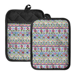 Colorful Aztec Geometric Pattern Print Pot Holders With Pocket