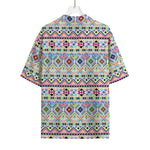 Colorful Aztec Geometric Pattern Print Rayon Hawaiian Shirt