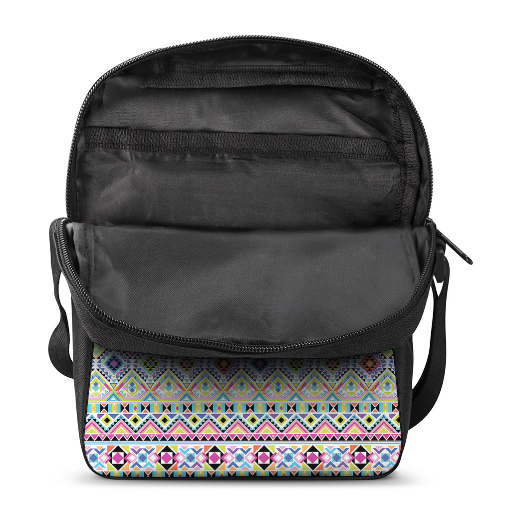 Colorful Aztec Geometric Pattern Print Rectangular Crossbody Bag