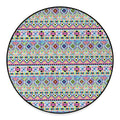 Colorful Aztec Geometric Pattern Print Round Floor Mat