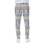 Colorful Aztec Geometric Pattern Print Scuba Joggers