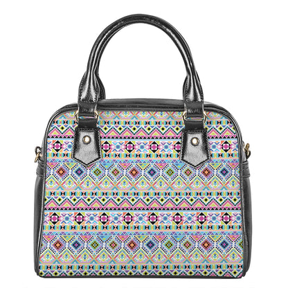 Colorful Aztec Geometric Pattern Print Shoulder Handbag