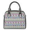 Colorful Aztec Geometric Pattern Print Shoulder Handbag