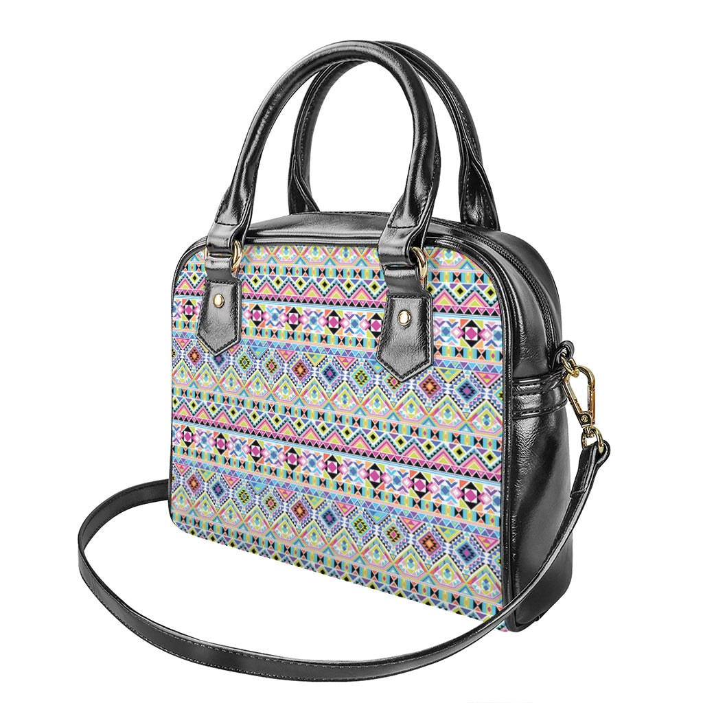 Colorful Aztec Geometric Pattern Print Shoulder Handbag